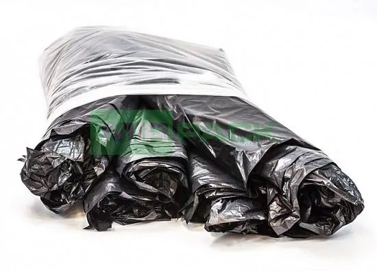 Мешки для мусора 60 литров, 45 мкм, черные, в пачках 500 шт. 2 х слойные до 40 кг. - Вид 3