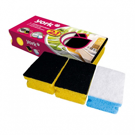 Профилированные губки YORK Чистота и Блеск 2+1 шт. - Вид 1