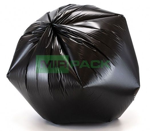 Мешки для мусора 60 литров, 20 мкм, ПСД, в рулоне 20 штук, 60х70 см, черные, прочные, Мирпак  - Вид 4